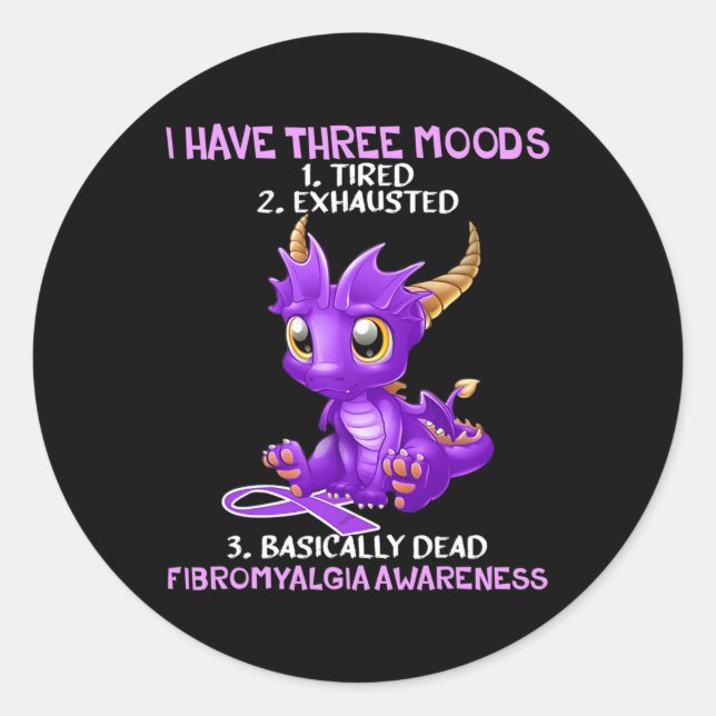 Adesivo Redondo Tenham Três Moods Cansados Esgotados Basicamente M (Frente)