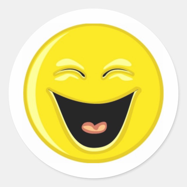 Adesivo Redondo Tenham uma cara de risada (Frente)