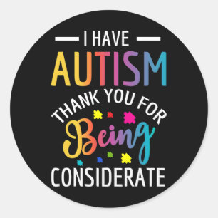 Adesivo Redondo Tenho Autismo Autista Para Crianças