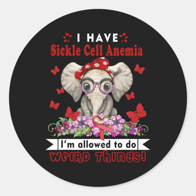 Adesivo Redondo Tenho consciência de anemia falciforme (Frente)