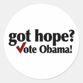 Adesivo Redondo Tenho esperança de votos Obama
