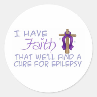 Adesivo Redondo Tenho fé que encontraremos uma cura para a epileps