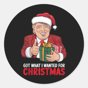 Adesivo Redondo Tenho O Que Eu Queria Para O Natal Trump Xmas Engr