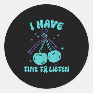 Adesivo Redondo Tenho Tempo Para Ouvir Suicídio Com Saúde Mental