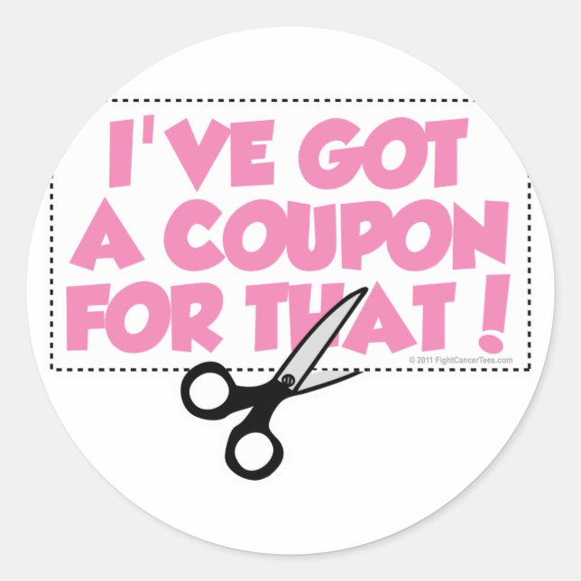 Adesivo Redondo Tenho um cupom para isso (Frente)