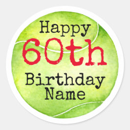 Adesivo Redondo Tênis 60º Aniversário com tênis e número