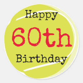 Adesivo Redondo Tênis 60º Aniversário com tênis e número