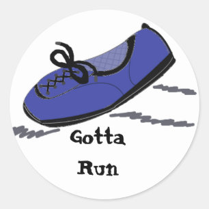 Adesivo Redondo Tenis Azul de Corrida - Tenho que Correr