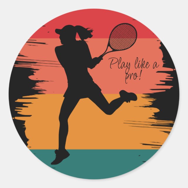 Adesivo Redondo Tênis de Jogador de tênis (Frente)