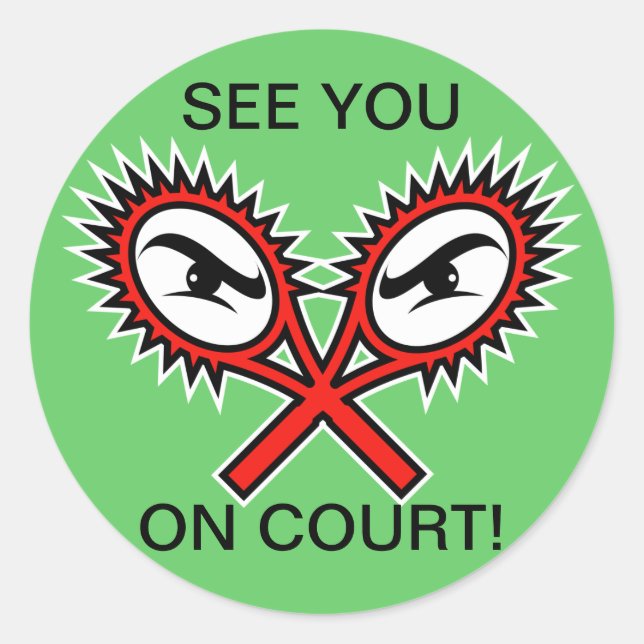 Adesivo Redondo Tênis engraçadinhos com slogan humorístico dizendo (Frente)