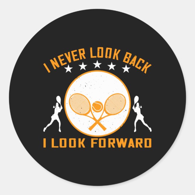 Adesivo Redondo Tênis - Nunca Olho Para Trás, Olho Para Frente (Frente)