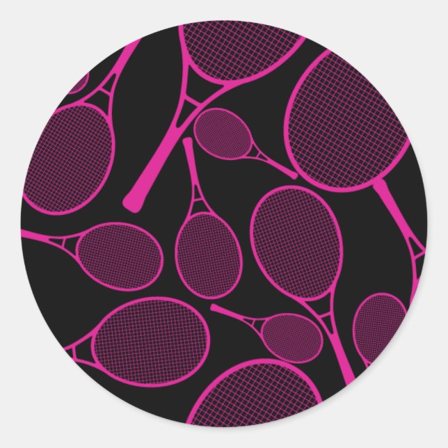 Adesivo Redondo Tênis Racket Pattern Sticker (Frente)
