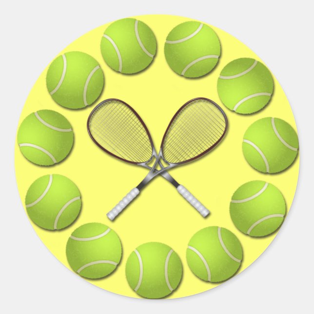 ADESIVO REDONDO TÊNIS RACQUET E BALLS (Frente)