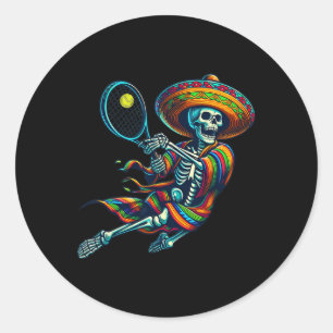 Adesivo Redondo Tênis Skeleton Mexicano Sombrero Cinco De Mayo Ten