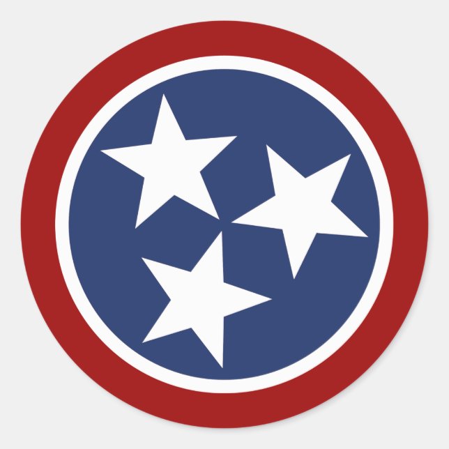 Adesivo Redondo Tennessee Flag Emblem (Frente)
