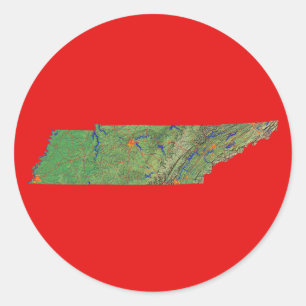 Adesivo Redondo Tennessee Map Sticker