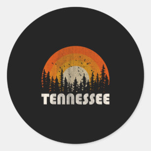 Adesivo Redondo Tennessee - natureza engraçada vintage caminhadas