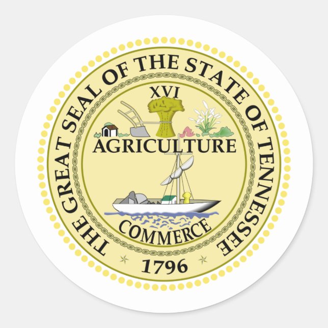 Adesivo Redondo Tennessee Seal, Seal Sticker (Frente)