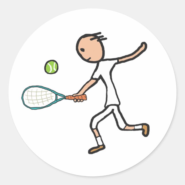 Adesivo Redondo Tennis Player (Frente)