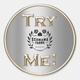 Adesivo Redondo Tentar Logotipo do Café Dourado SilverTester Exem