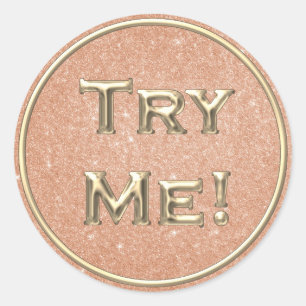 Adesivo Redondo Tente-me Dourado Peach Blush Tester Sample Contain