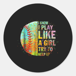 Adesivo Redondo Tento Continuar Com O Softball Ns