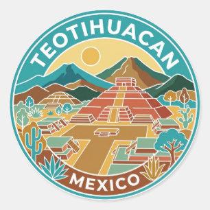 Adesivo Redondo Teotihuacan México