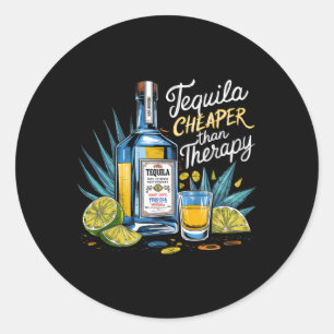 Adesivo Redondo Tequila De Bebendo De Tequila Retroativa Mais Bara