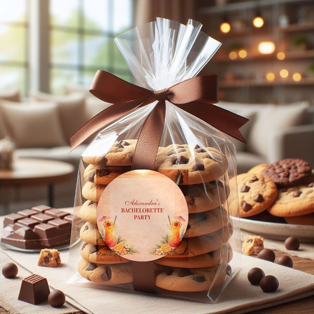 Adesivo Redondo Tequila Sunrise Beach Getaway Bachelorette Party (Criador carregado)