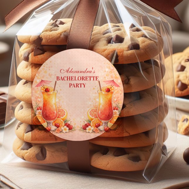 Adesivo Redondo Tequila Sunrise Miami Weekend Bachelorette Party (Criador carregado)