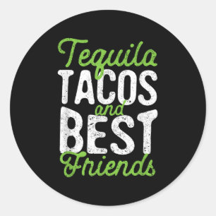 Adesivo Redondo Tequila Tacos E Melhores Amigos Taco Cinco Terça-F