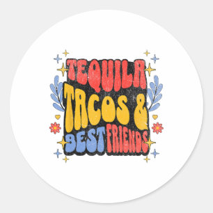 Adesivo Redondo Tequila Tacos Melhores Amigos Cinco de Mayo Tacos