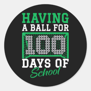Adesivo Redondo Ter Bola Por 100 Dias De Futebol Escolar 100º