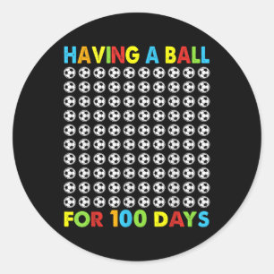 Adesivo Redondo Ter Bola Por 100 Dias De Futebol Escolar 100º