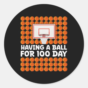 Adesivo Redondo Ter Uma Bola Por 100 Dias De Basquete Escolar 10