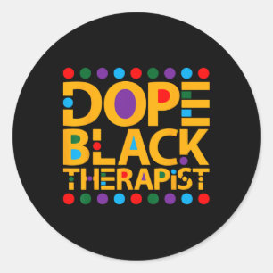 Adesivo Redondo Terapeuta Negro Droga Mês da História Africana Neg