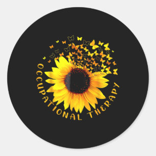 Adesivo Redondo Terapeuta Ocupacional Sunflower Ot Terapeuta Istan