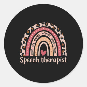 Adesivo Redondo Terapêutica De 100º Dia De Discurso Escolar Rainb