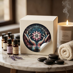 Adesivo Redondo Terapêutica de Massagem Terapia Mãos Energia Spa B