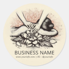 Adesivo Redondo Terapêutica de Massagem Terapia Mãos Energia Spa B