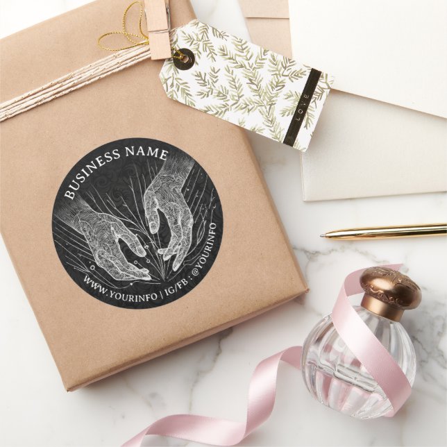 Adesivo Redondo Terapêutica de Massagem Terapia Mãos Energia Spa O (Presentear)