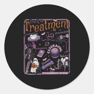 Adesivo Redondo Terapêutica Física Com Truques Ou Pt Halloween