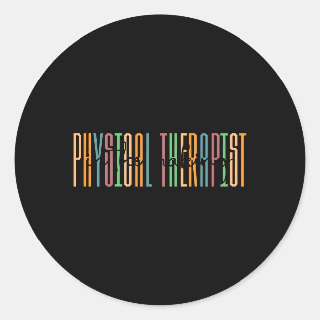 Adesivo Redondo Terapêutica Física Na Terapêutica Física Do Fazer (Frente)