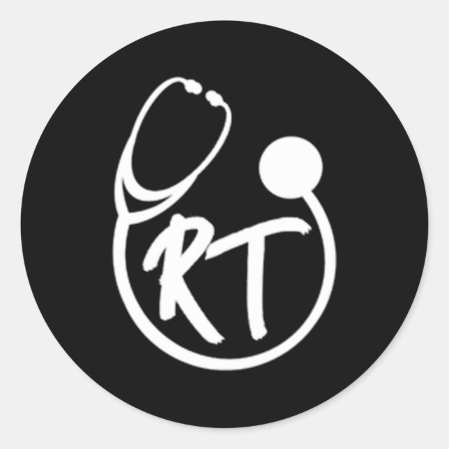 Adesivo Redondo Terapêutica Respiratória Rt Estetoscópio Bolso (Frente)