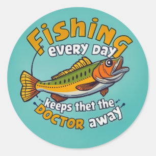 Adesivo Redondo Terapia da Pesca: O Esporte que Cura