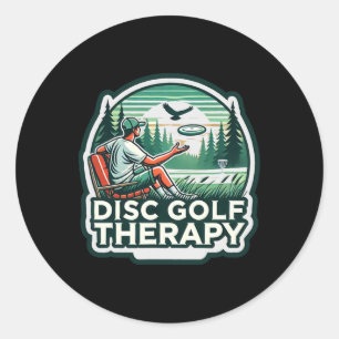 Adesivo Redondo Terapia de Disc Golf - Relaxar e Jogar