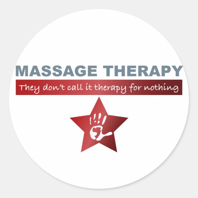 Adesivo Redondo Terapia de Massagem em Vermelho Ruby (Frente)