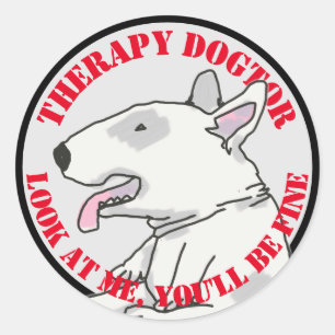 Adesivo Redondo Terapia Dogtor Bull terrier