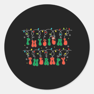 Adesivo Redondo Terapia Física Pt Santa Hat Luzes De Natal Xma