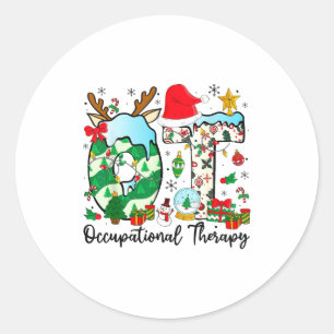 Adesivo Redondo Terapia Ocupacional Luzes de Natal Chapéu de Papai